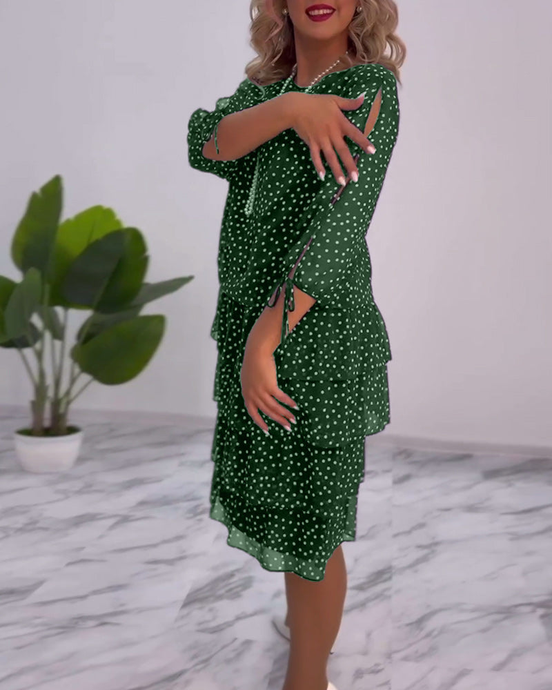 Vera™ | Elegante Gelaagde Stippenjurk