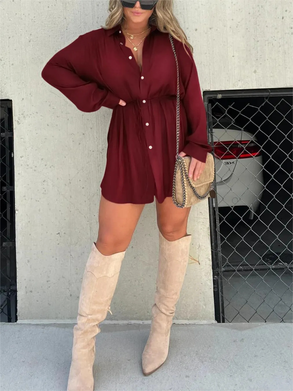 NOËLLE™ | Trendy satijnen romperjurk