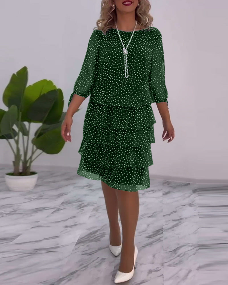 Vera™ | Elegante Gelaagde Stippenjurk