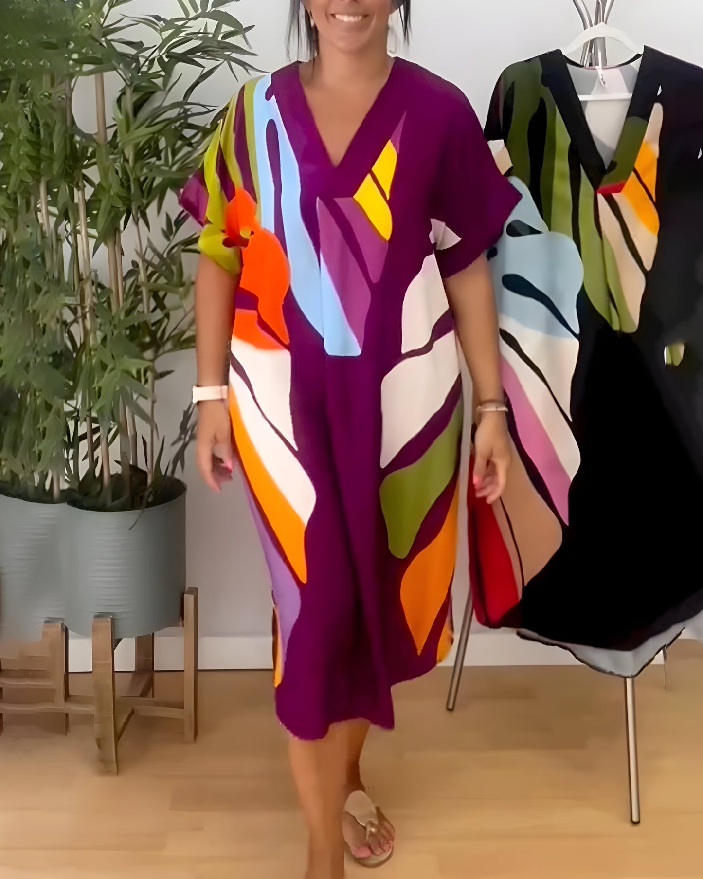 Sarah™ | Zomerse Jurk met Bladprint