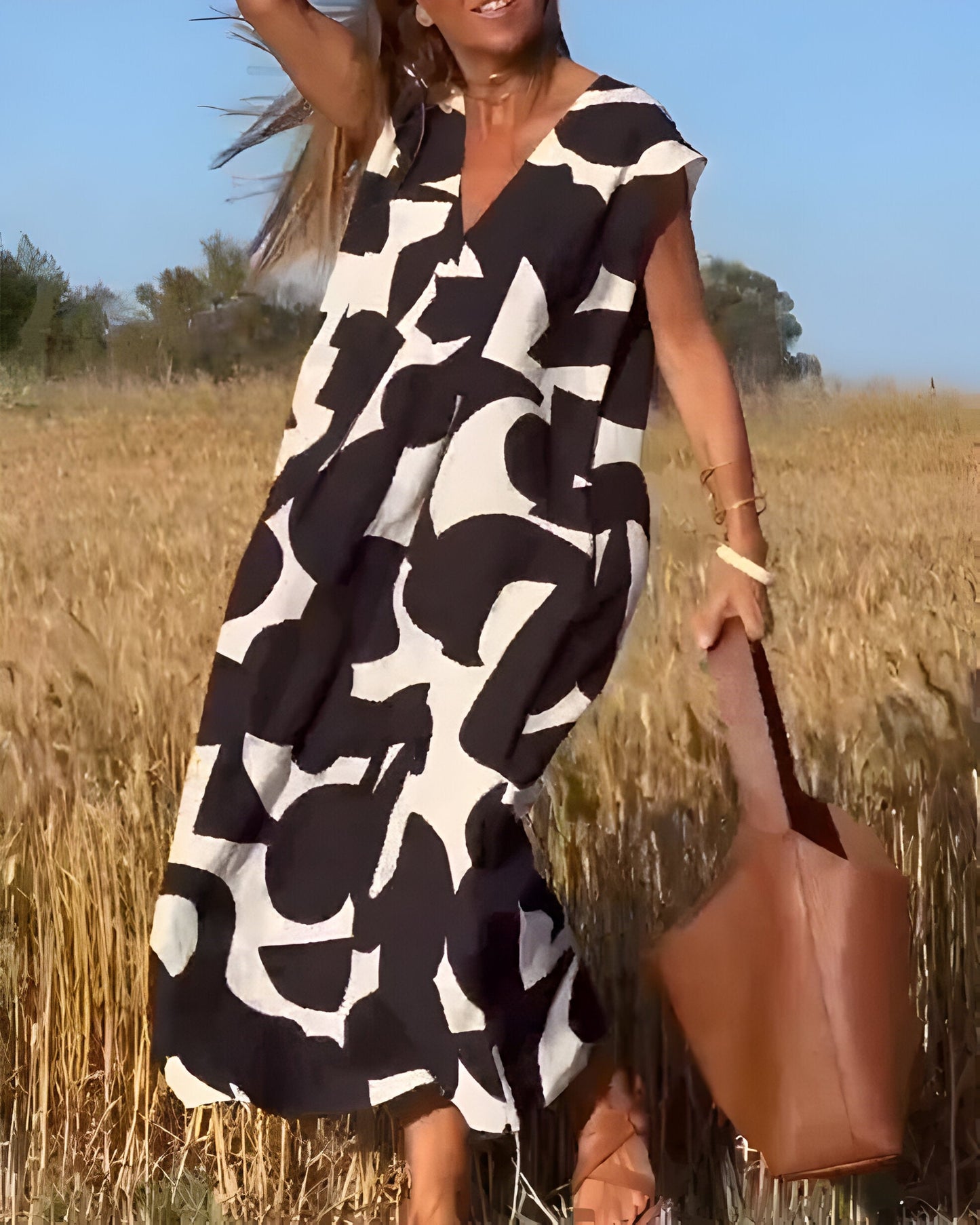 NOËLLE™ | Jurk met print en V-hals