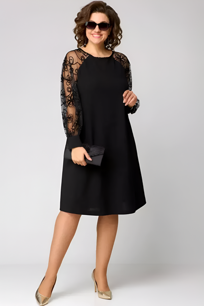 Elara™ | Elegante Jurk met Kanten Mouwen