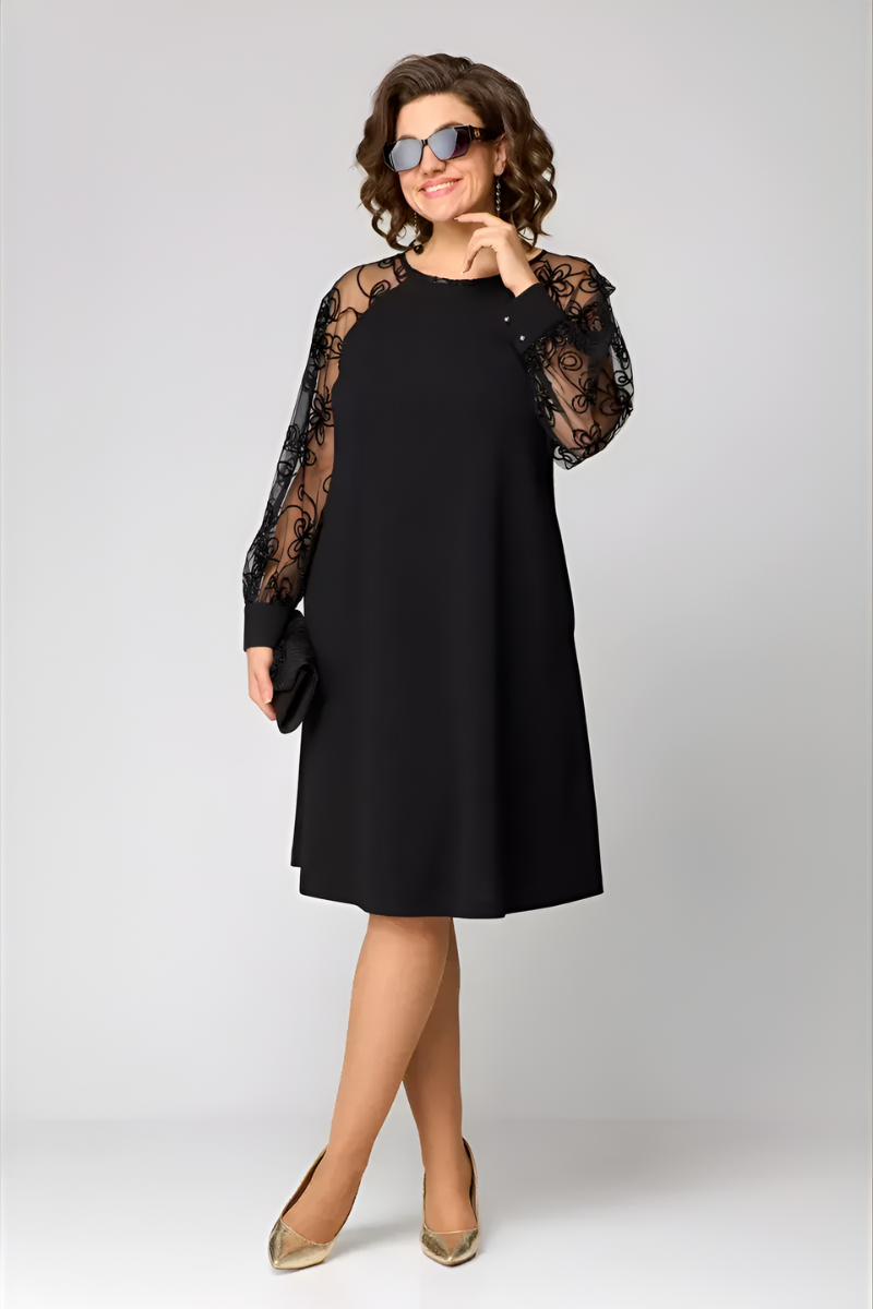 Elara™ | Elegante Jurk met Kanten Mouwen