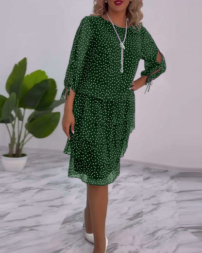 Vera™ | Elegante Gelaagde Stippenjurk