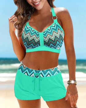 Keyla™ | Hooggetailleerde bikini met geometrische print