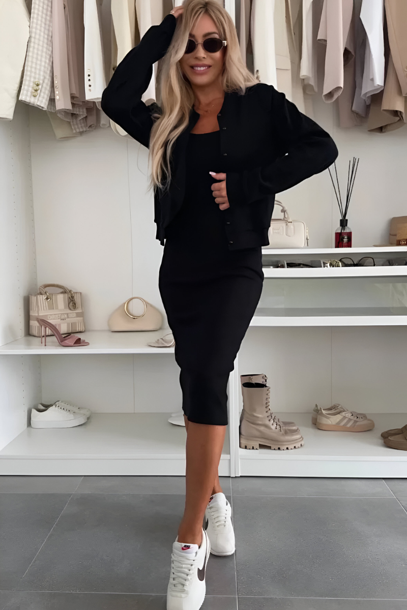 Sophie™ | Elegante Midi Jurk & Vest