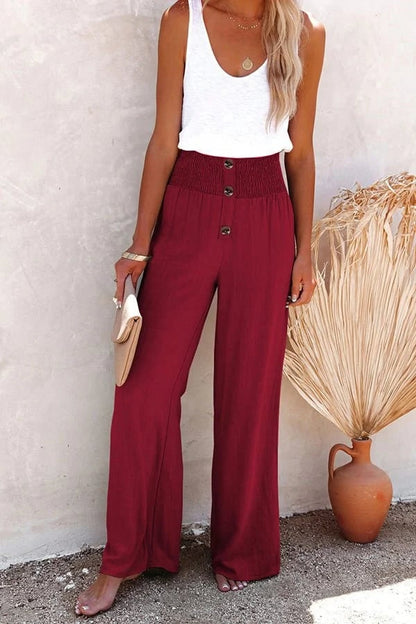 NOËLLE™ | Linnen Broek met hoge Taille