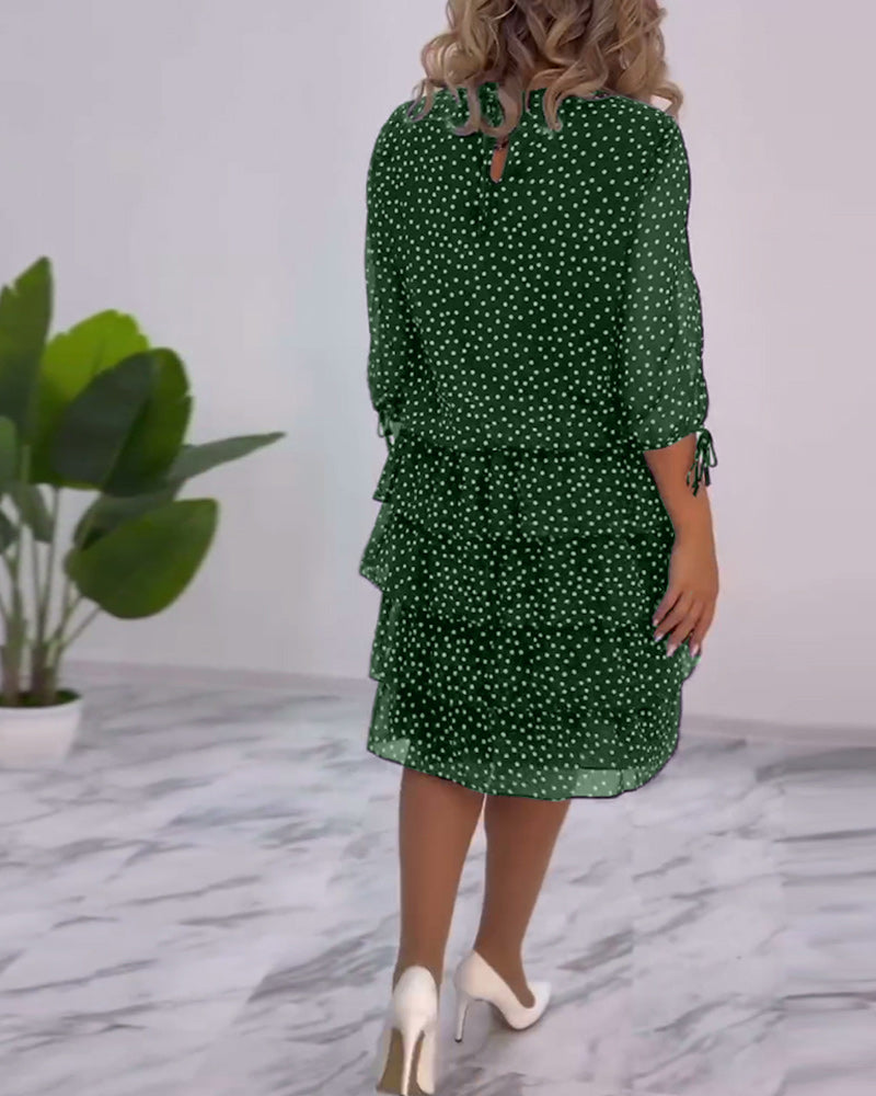 Vera™ | Elegante Gelaagde Stippenjurk