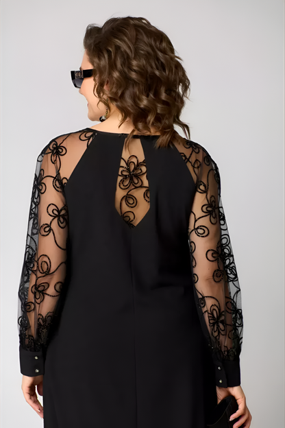 Elara™ | Elegante Jurk met Kanten Mouwen