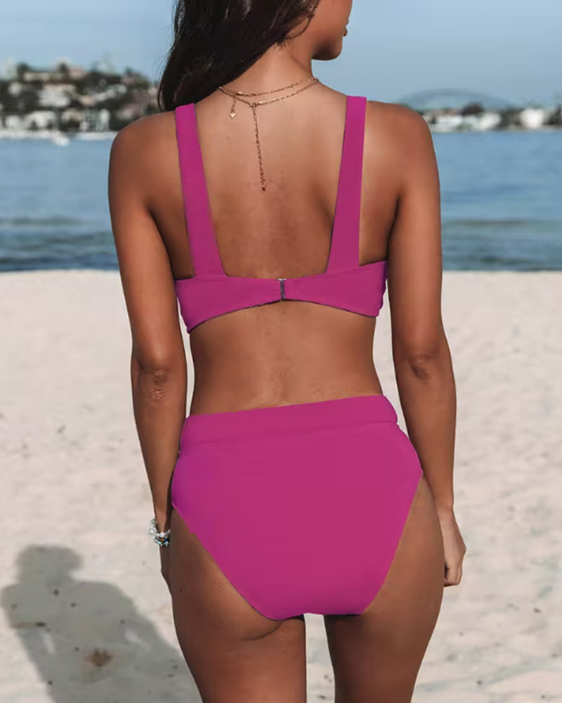 Lulu™ | Effen hoge taille bikini