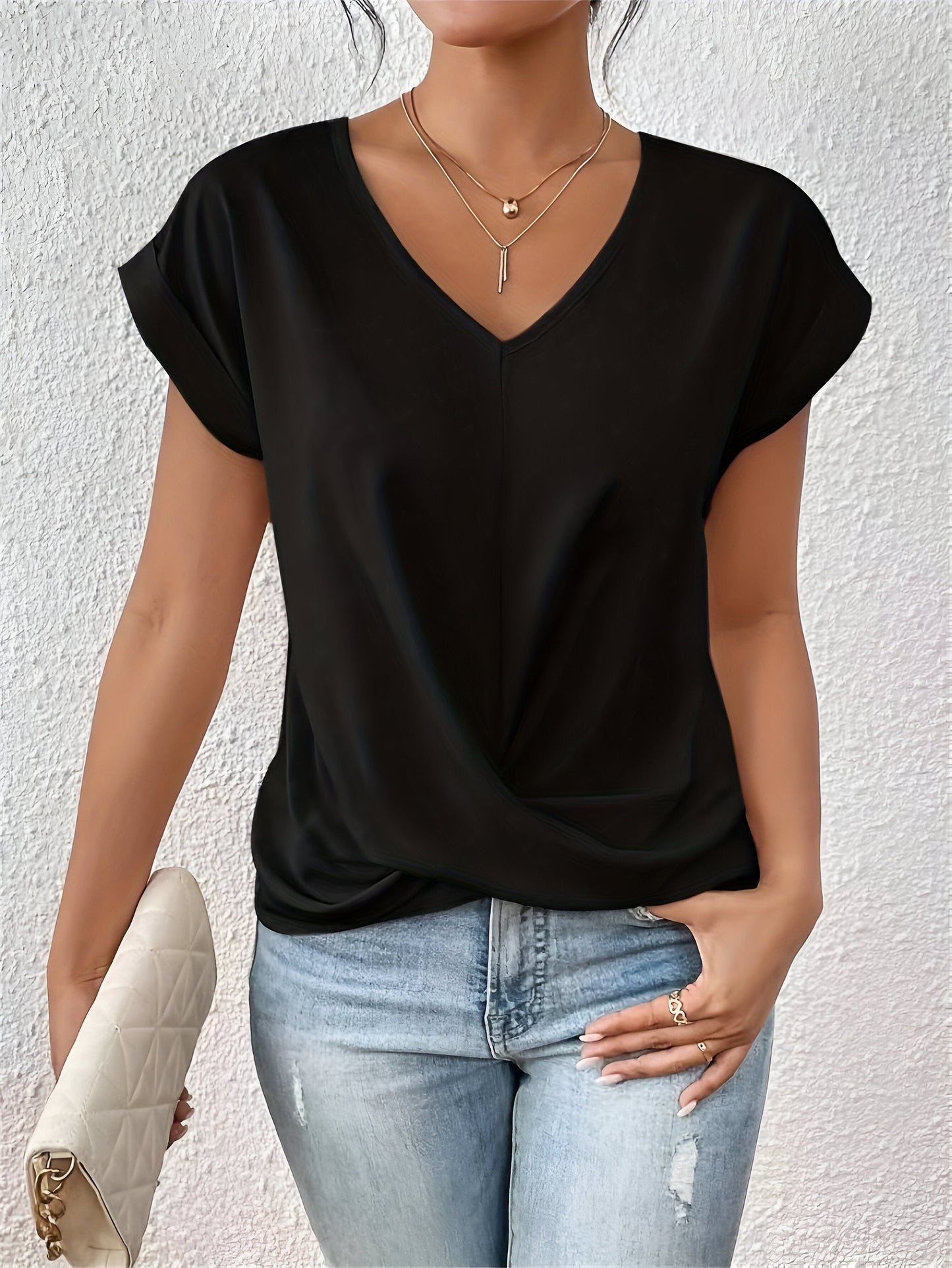 NOËLLE™ | Casual T-shirt met sweetheart halslijn