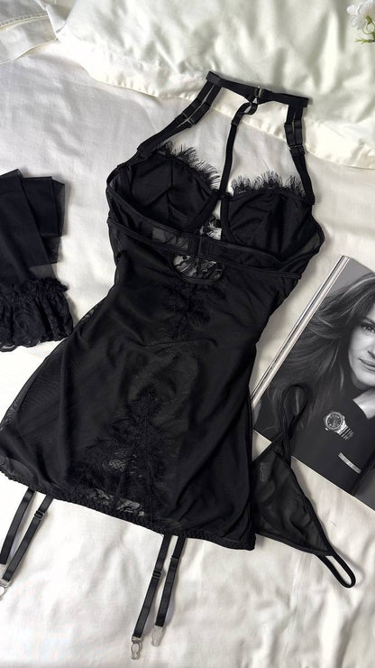 Adeline™ | 3-Delige Lingerieset van Transparant Kant