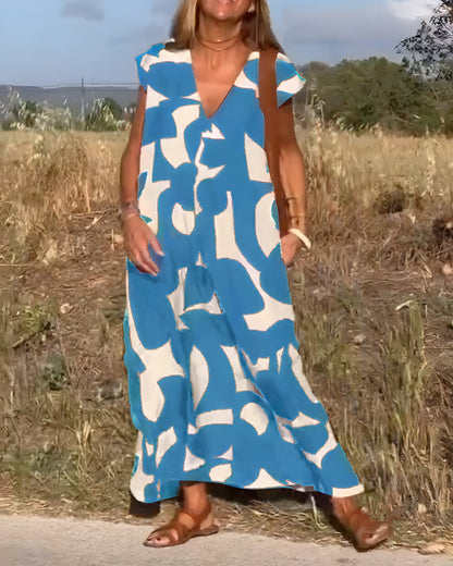 NOËLLE™ | Jurk met print en V-hals