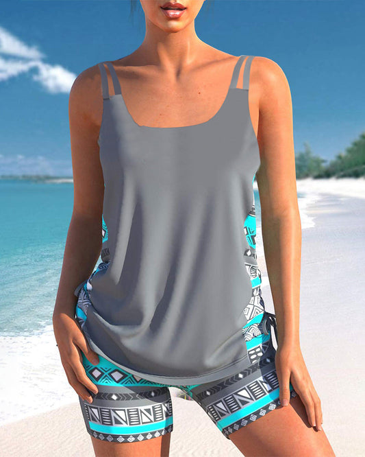 Lulu™ | Tankini met geometrische print en V-hals