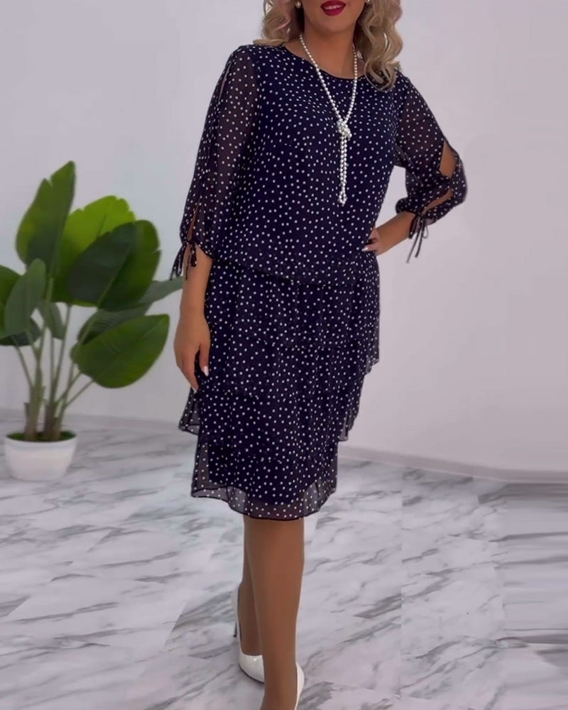 Vera™ | Elegante Gelaagde Stippenjurk