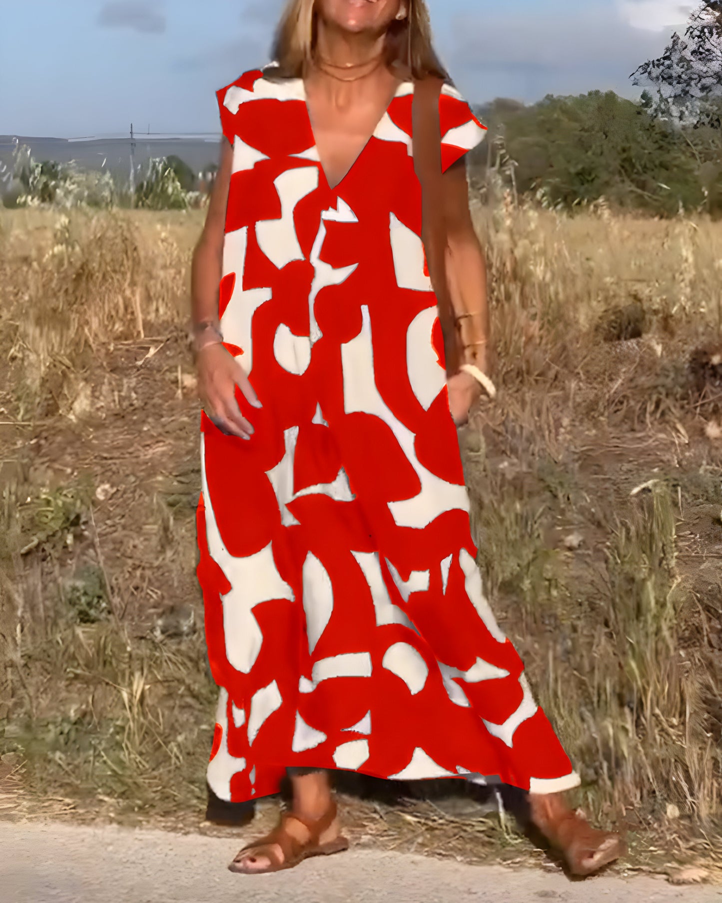 NOËLLE™ | Jurk met print en V-hals