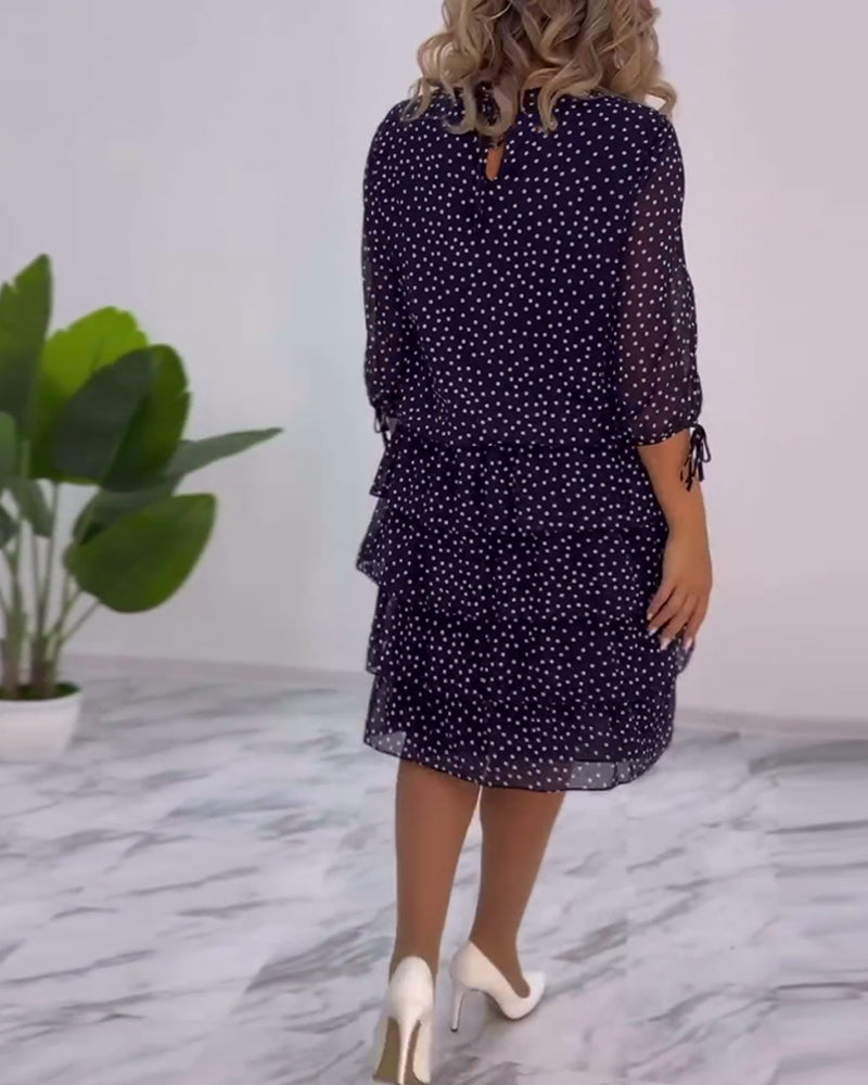 Vera™ | Elegante Gelaagde Stippenjurk