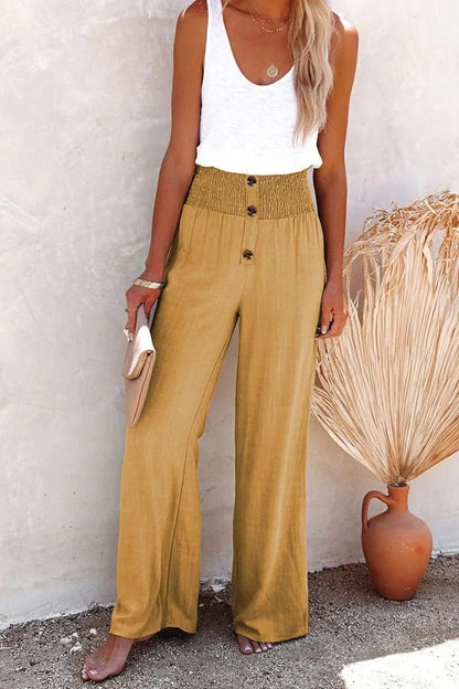 NOËLLE™ | Linnen Broek met hoge Taille