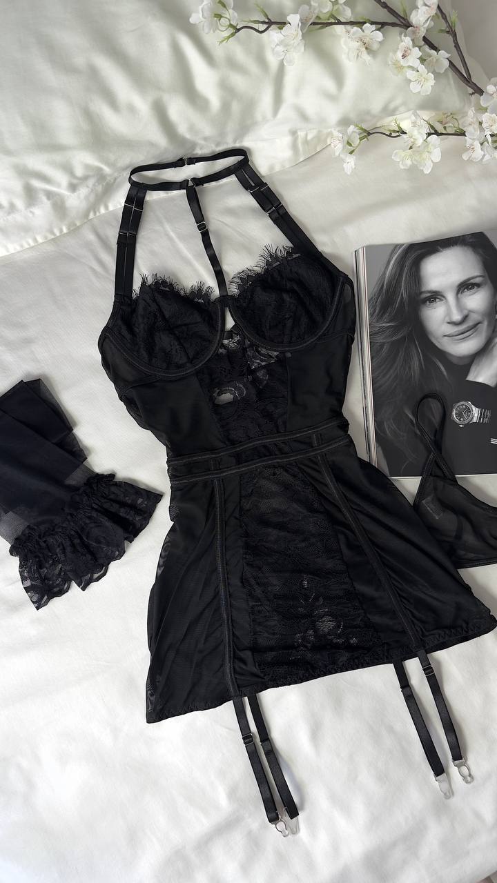 Adeline™ | 3-Delige Lingerieset van Transparant Kant