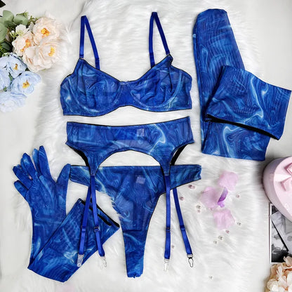 Amanda™ | Complete 5-delige Tie-Dye Lingerieset