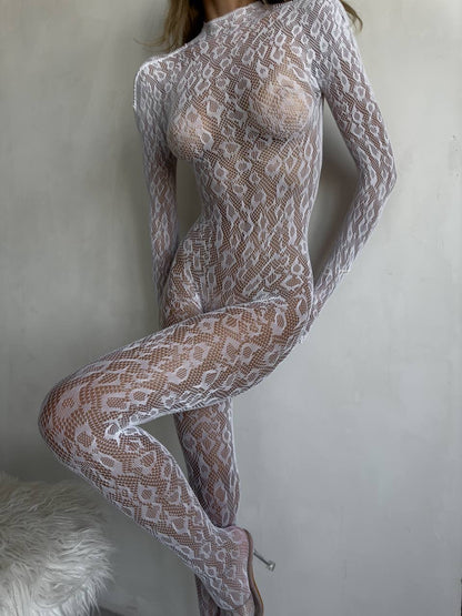 Noémie™ | Transparante Kanten Bodystocking
