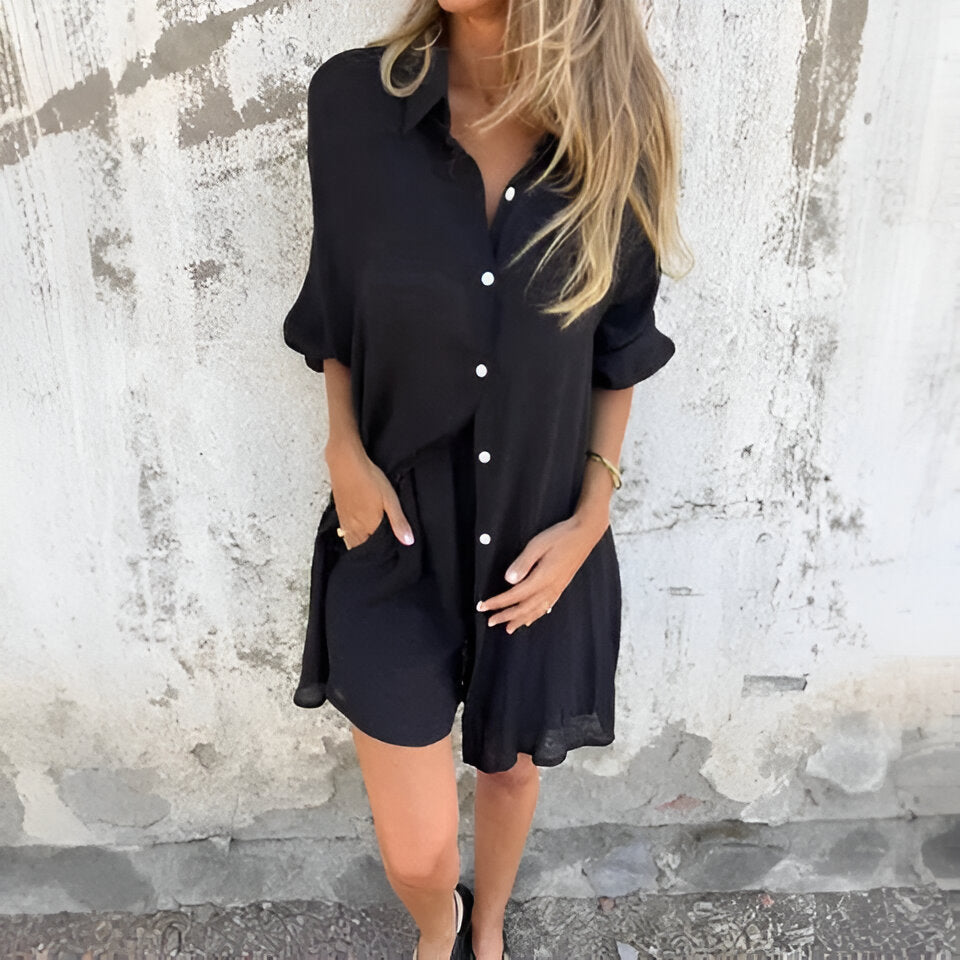 Sora™ | Effen Blouse & Shorts-set
