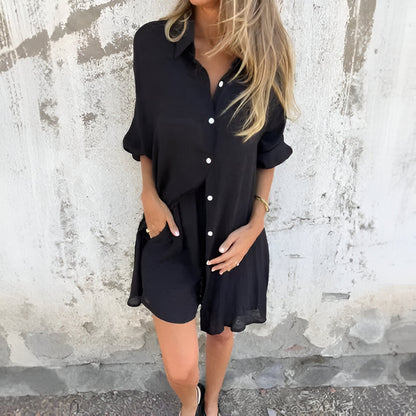 Sora™ | Effen Blouse & Shorts-set