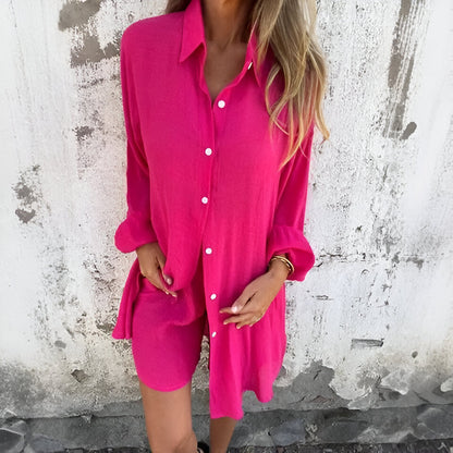 Sora™ | Effen Blouse & Shorts-set