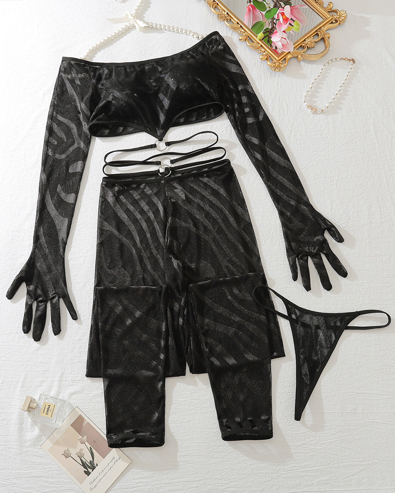 Mira™ | Longsleeve Sensual Set met Bijpassende Kousen