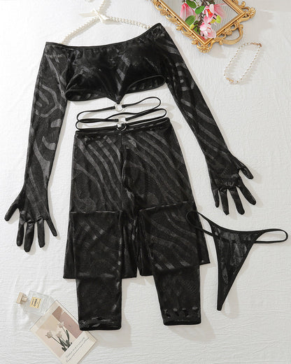 Mira™ | Longsleeve Sensual Set met Bijpassende Kousen