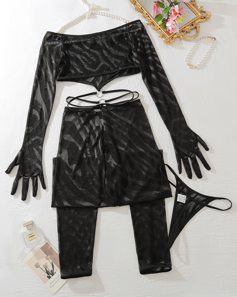 Mira™ | Longsleeve Sensual Set met Bijpassende Kousen