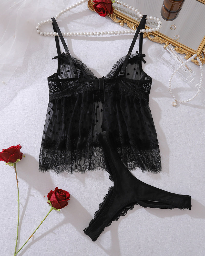 Élise™ | Transparante Mesh Top & Slip Set