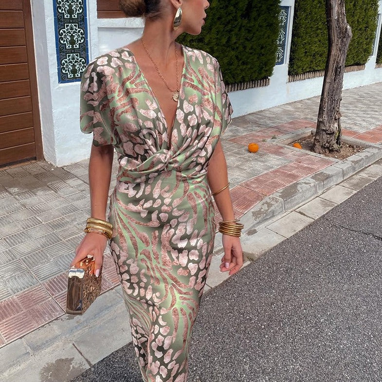 NOËLLE™ | Luxe Zijdezachte Maxi-jurk