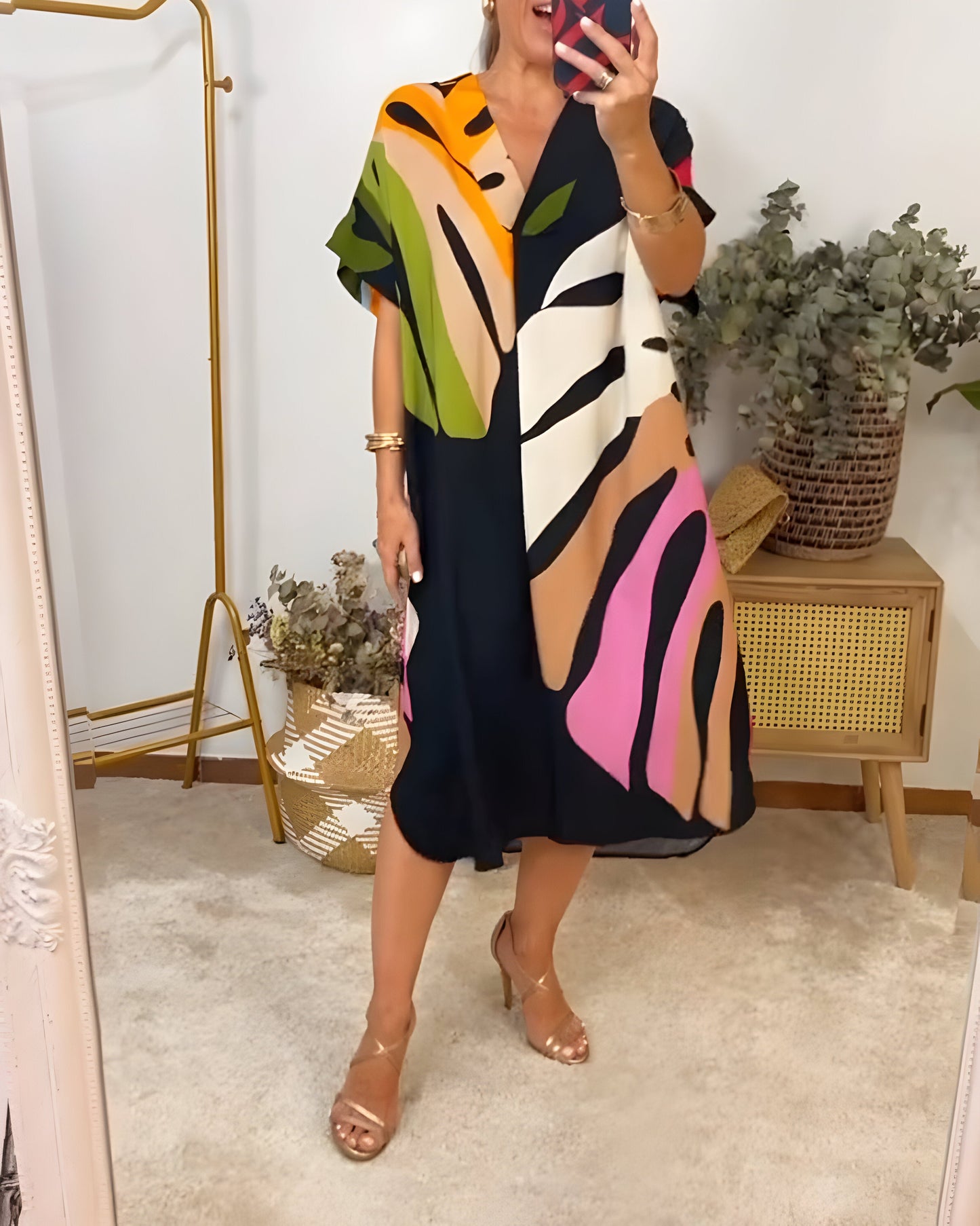 Sarah™ | Zomerse Jurk met Bladprint