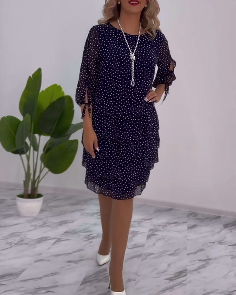 Vera™ | Elegante Gelaagde Stippenjurk
