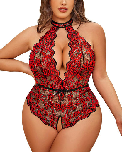 Alina™ | Verleidelijke Kanten Bodysuit met Halterdesign