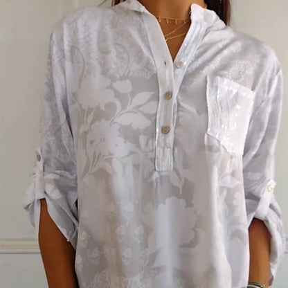Carla™  | Gedrukte Blouse met Oprolbare Mouwen