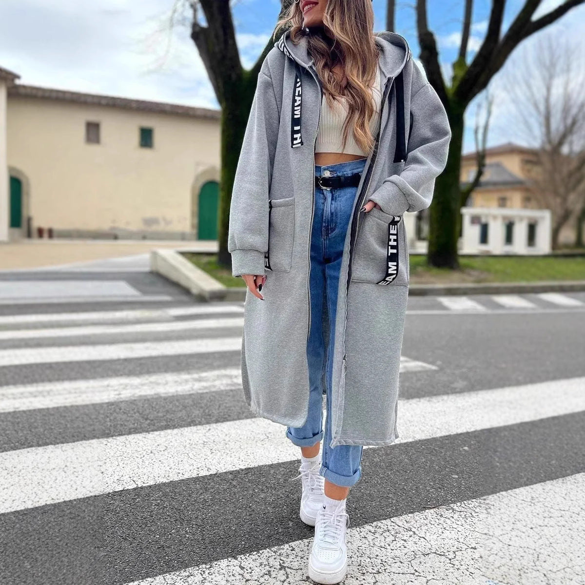 Marijke™ | Lange Sweatjack met Capuchon