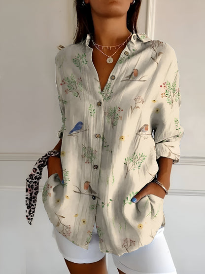 Malou™ | Bloemenblouse met Knopen