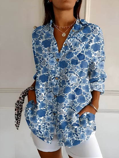 Malou™ | Bloemenblouse met Knopen