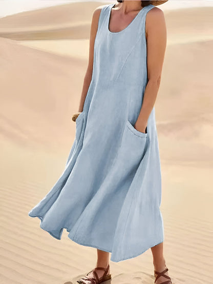 Isadora™ | Katoen-Linnen Zomerjurk met Zakken
